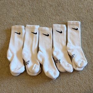 Nike White Dri-fit Athletic Crew Socks Youth Small